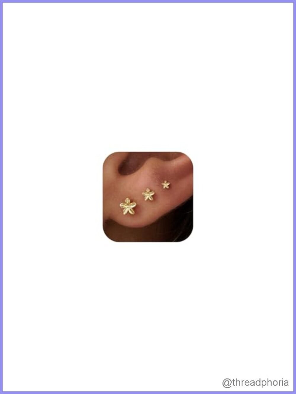 3 Pairs 14K Gold Plated Flat Back Stud Earrings Screw Back